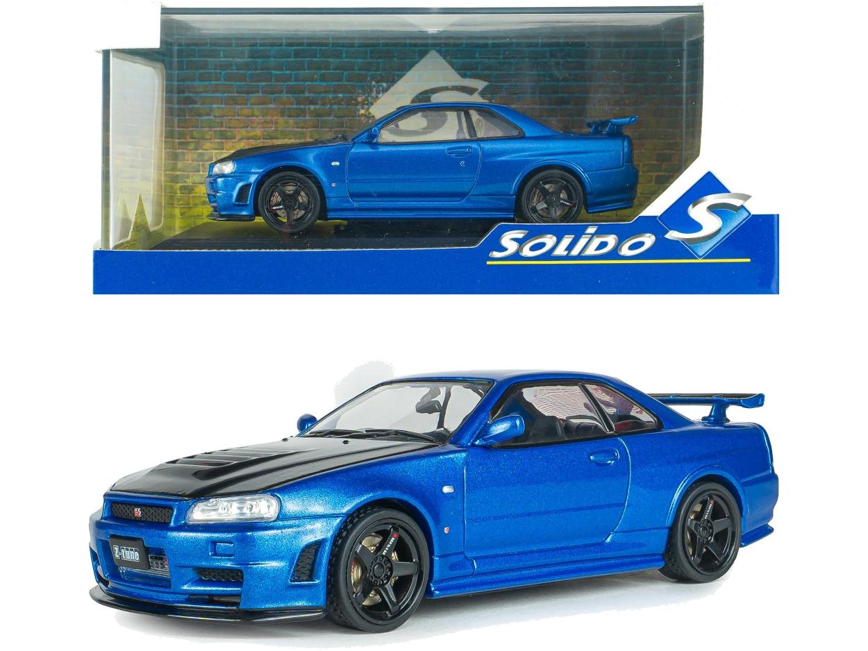 Nissan Skyline GT-R (R34) ZTune Bayside Blue 1998 1:43 Scale Diecast Model Car – Solido-Solido-Diecast Model Centre