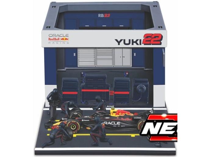 Oracle Red Bull RB21 #22 F1 2025 Yuki Tsunoda Pit Pass 1:43 Scale Diorama – Bburago-Bburago-Diecast Model Centre