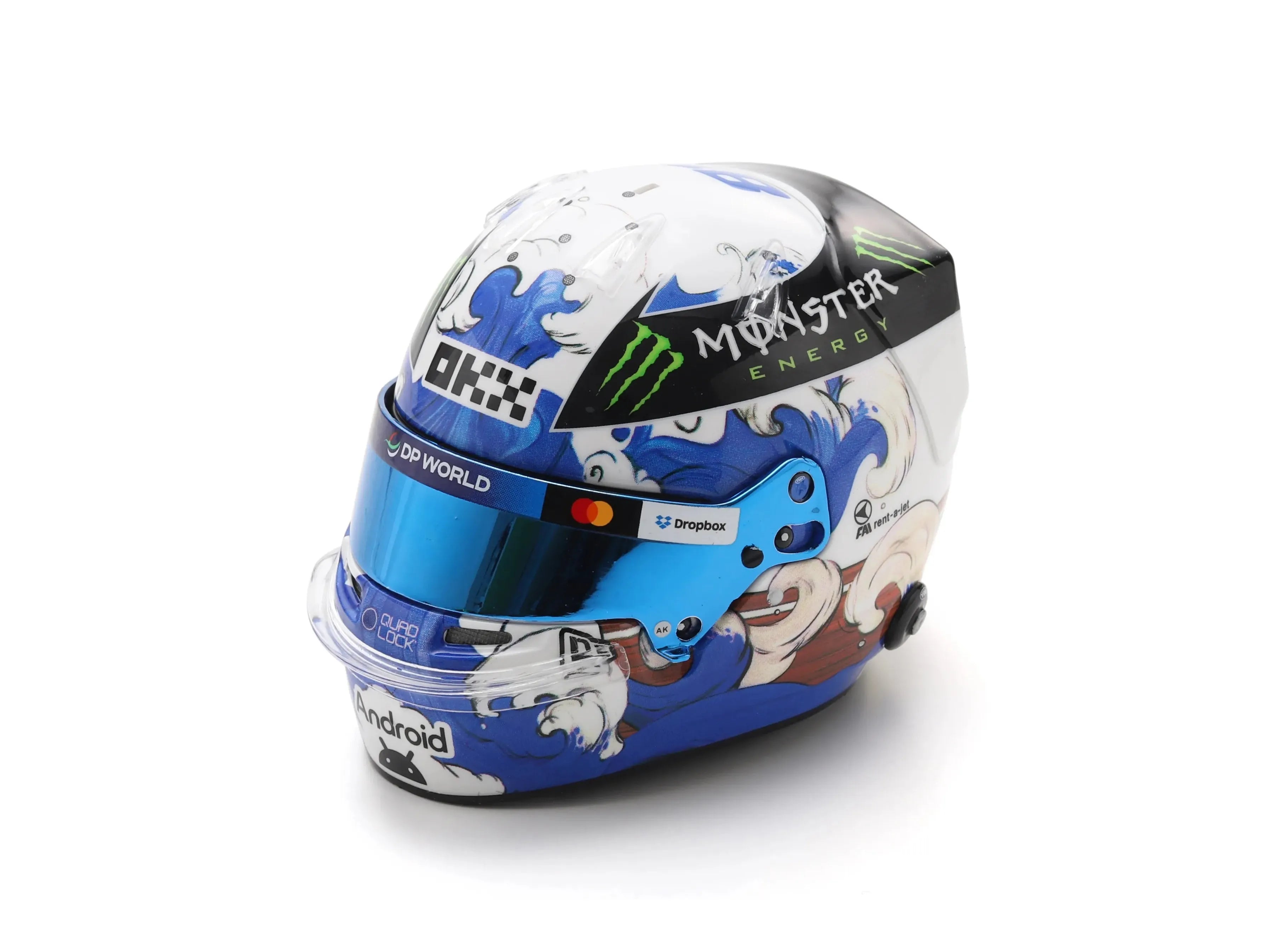blue gear harz Oscar Piastri Helm F1 Großer Preis von Japan 2025 Maßstab 1:5 Spark Harz -Replik