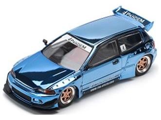 Pandem Civic EG6 Blue Chrome 1:64 Scale Pop Race Diecast Model Car-Pop Race-Diecast Model Centre