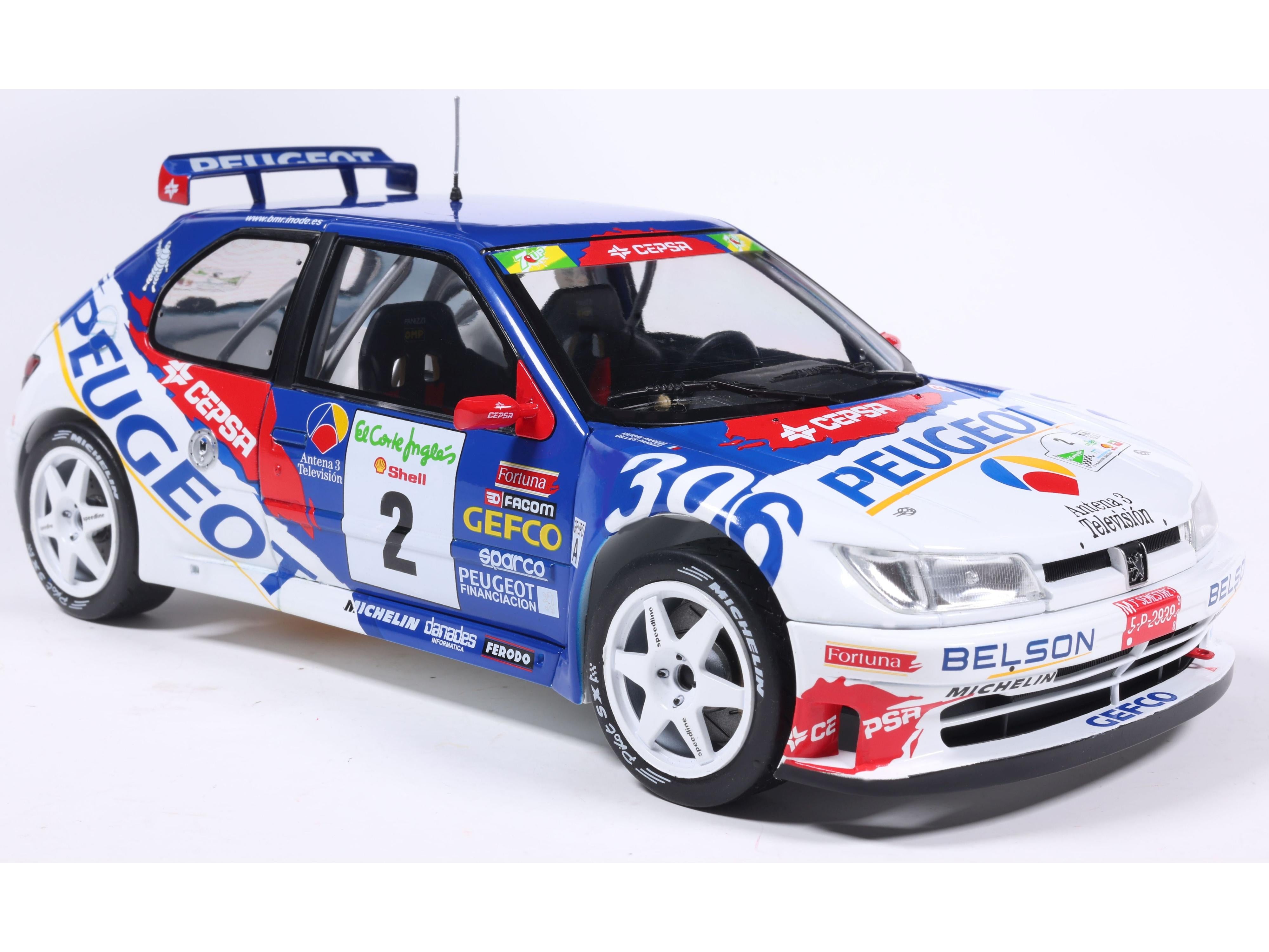 Peugeot 306 Maxi White #2 G.Panizzi H.Panizzi Rally Cortes Ingles 1998 1:18 Scale Solido Diecast Model Car-Solido-Diecast Model Centre