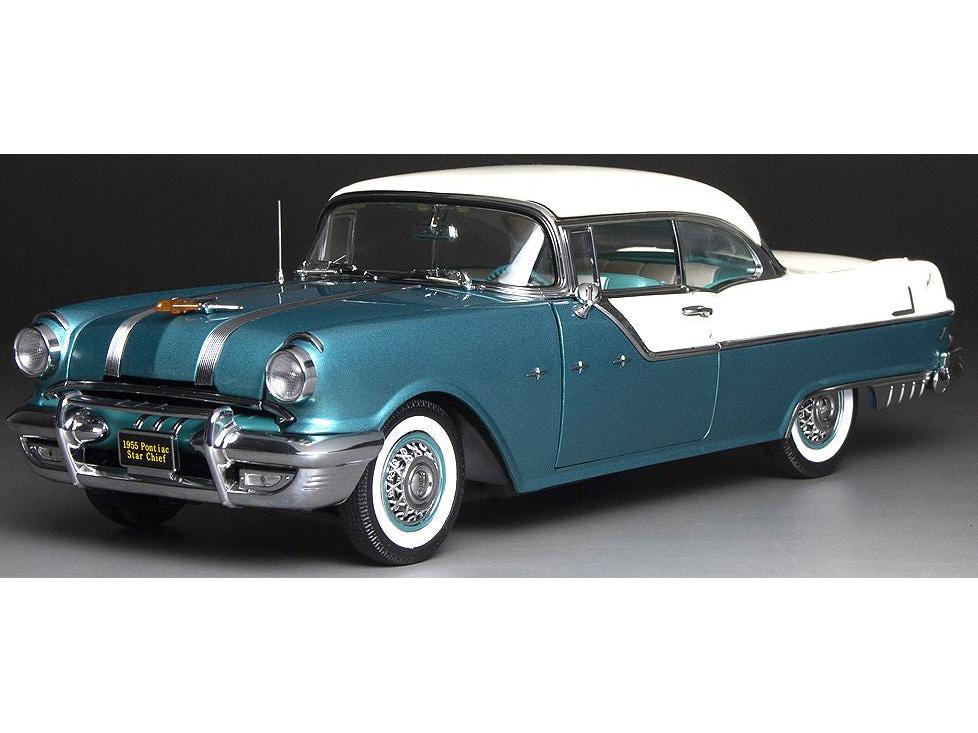 Pontiac Star Chief Hard Top White Mist Valley Green 1955 1:18