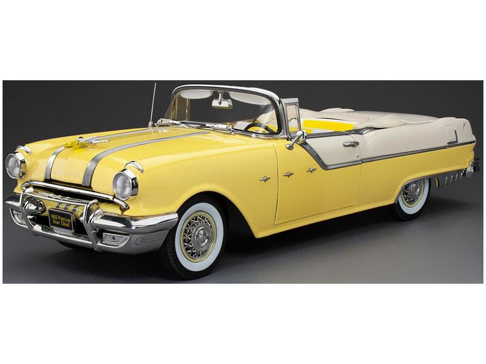 Pontiac Star Chief Open Convertible White Mist Avalon Yellow 1955 1:18 Scale Sun Star Diecast Model Car-Sun Star-Diecast Model Centre