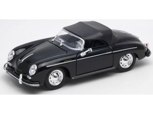 Porsche 356 A Speedster Black Closed Top 1:24 Scale Welly Diecast Model-Welly-Diecast Model Centre