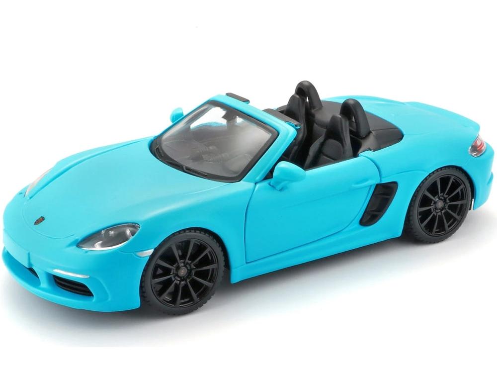 Porsche 718 Boxster Cabriolet Light Blue 1:24 Scale Diecast Car – Bburago-Bburago-Diecast Model Centre
