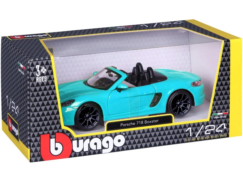 Porsche 718 Boxster Cabriolet Light Blue 1:24 Scale Diecast Car – Bburago-Bburago-Diecast Model Centre