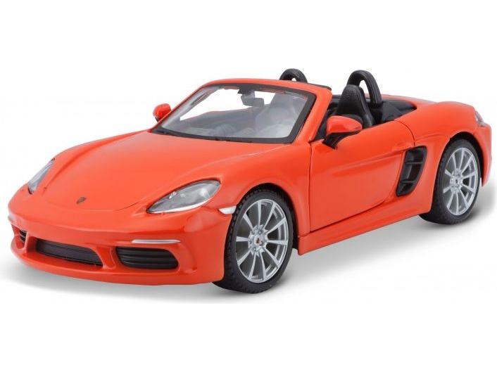 Porsche 718 Boxster Cabriolet Orange 1:24 Scale Bburago Diecast Model Car-Bburago-Diecast Model Centre