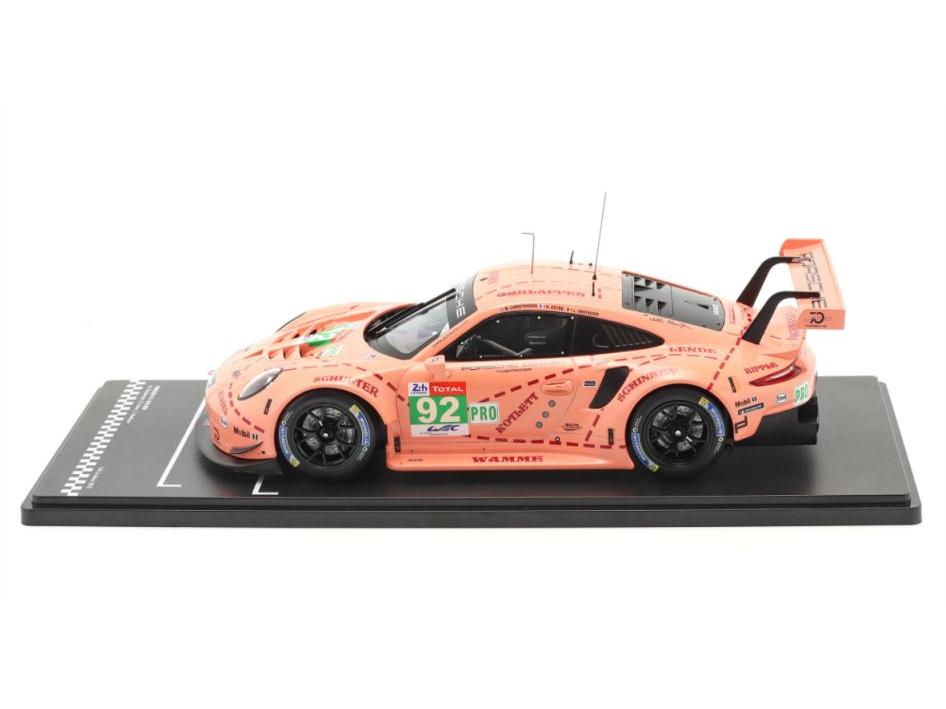 Porsche 911 (991) RSR #92 Winner 24H Le Mans LMGTEKlasse 2018 Pink Pig 1:18 Scale IXO Diecast Model Car-IXO-Diecast Model Centre