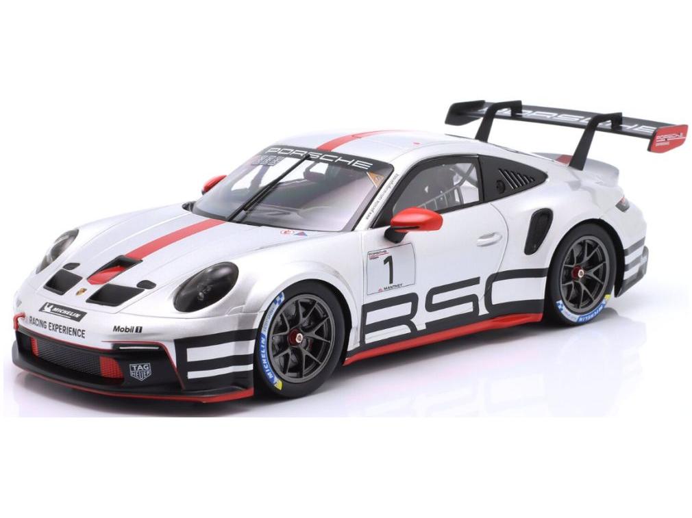Porsche 911 (992) GT3 Cup #1 Track Experience 2023 Silver Red 1:18 Scale IXO Diecast Model Car-IXO-Diecast Model Centre