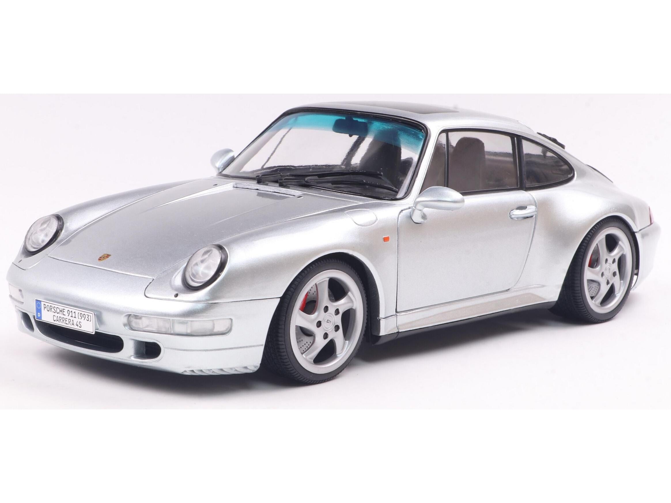 Porsche 911 993 4S 1996 Polar Silver 1:18 Scale Solido Diecast Model-Solido-Diecast Model Centre