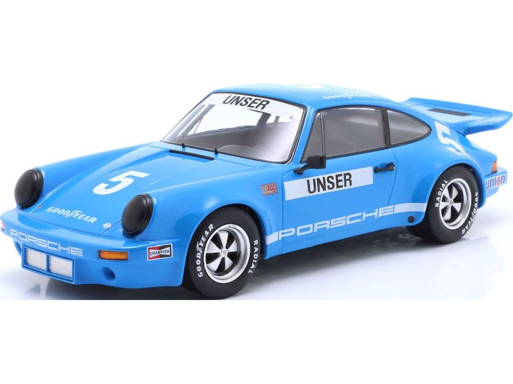 Porsche 911 Carrera 3.0 RSR Blue #5 Bobby Unser IROC 3rd Daytona 1974 1:18 Scale Werk83 Diecast Model Car-Werk83-Diecast Model Centre