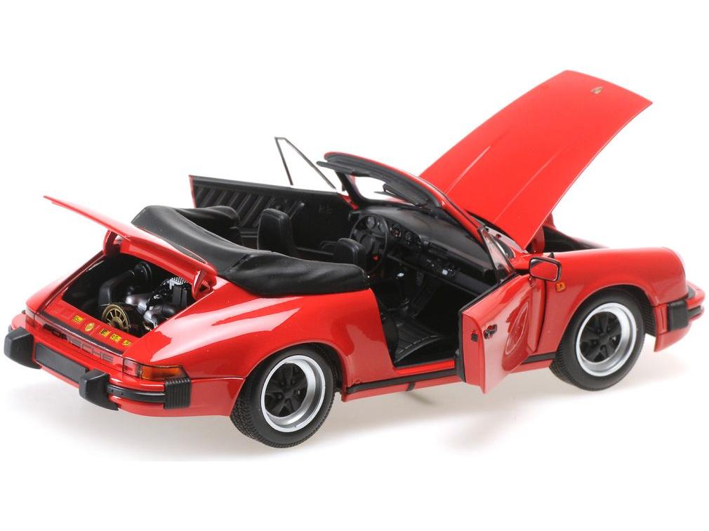 Porsche 911 Carrera Cabriolet 3.2 1983 Red 1:18 Scale Diecast Car – Minichamps-Minichamps-Diecast Model Centre