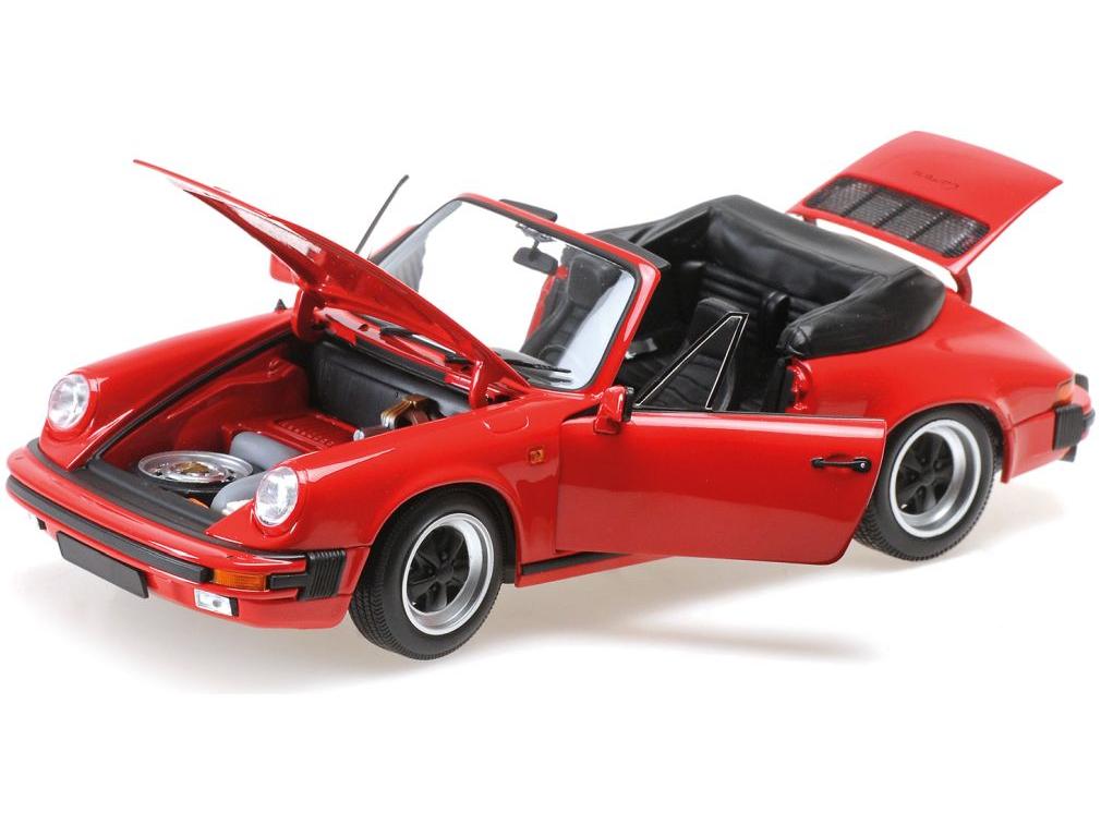 Porsche 911 Carrera Cabriolet 3.2 1983 Red 1:18 Scale Diecast Car – Minichamps-Minichamps-Diecast Model Centre