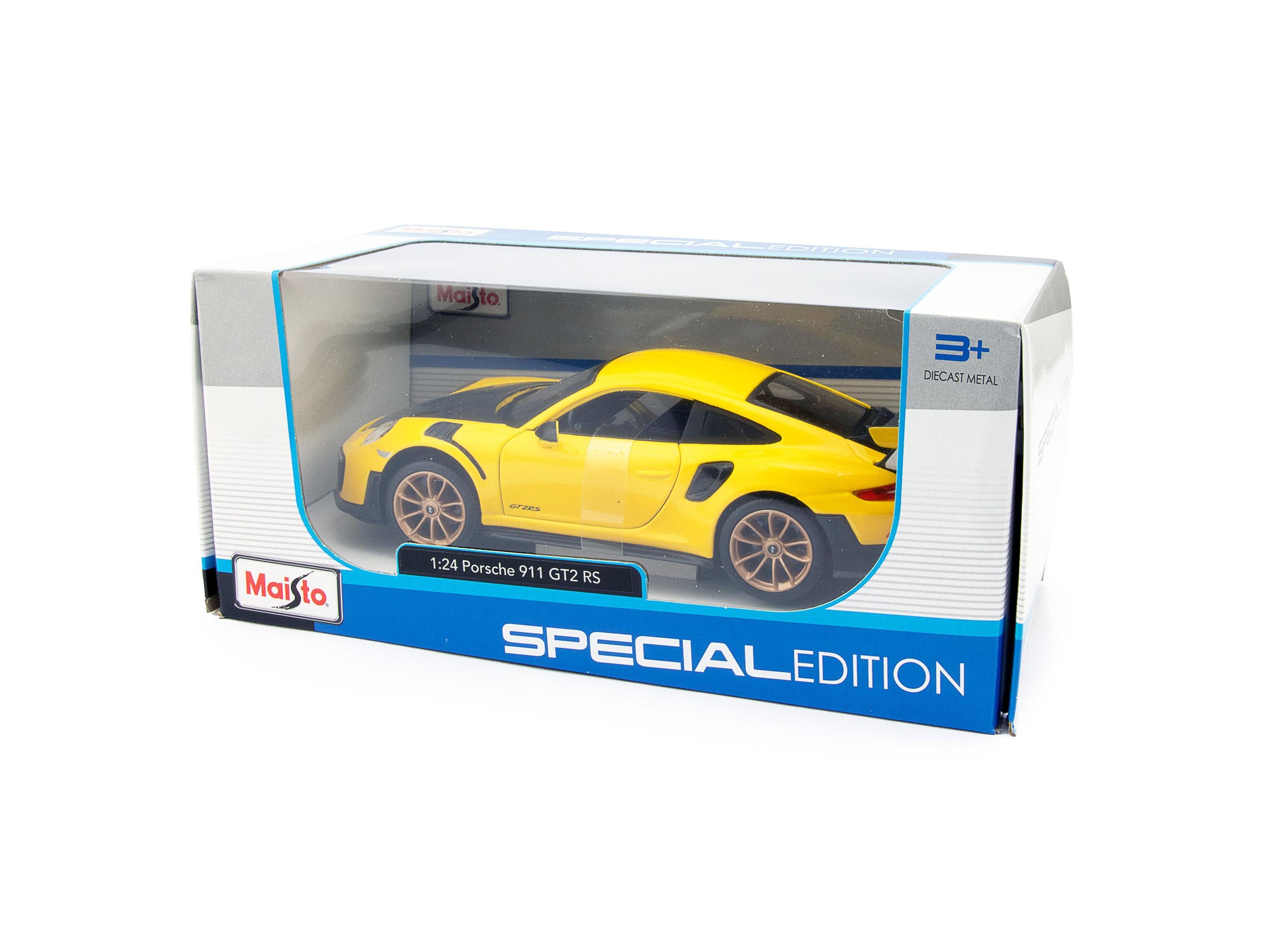 Porsche 911 GT2 RS Yellow 1:24 Scale Maisto Diecast Model-Maisto-Diecast Model Centre