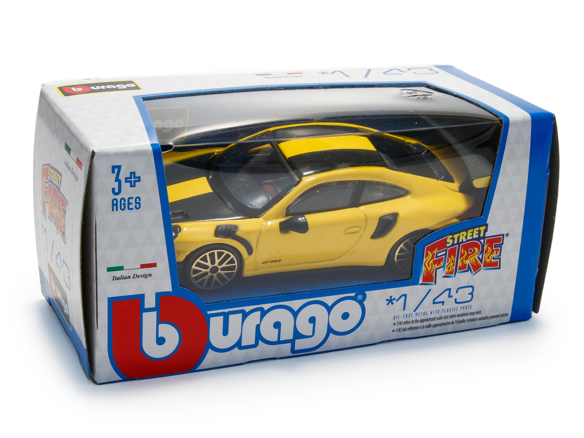 Porsche 911 GT2 RS yellow 1:43 Scale Toy Car