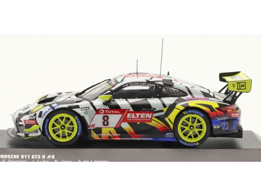 Porsche 911 GT3 R #8 24h Nurburgring 2019 Iron Force (Yellow Wheels) 1:43 Scale IXO Diecast Model Car-IXO-Diecast Model Centre