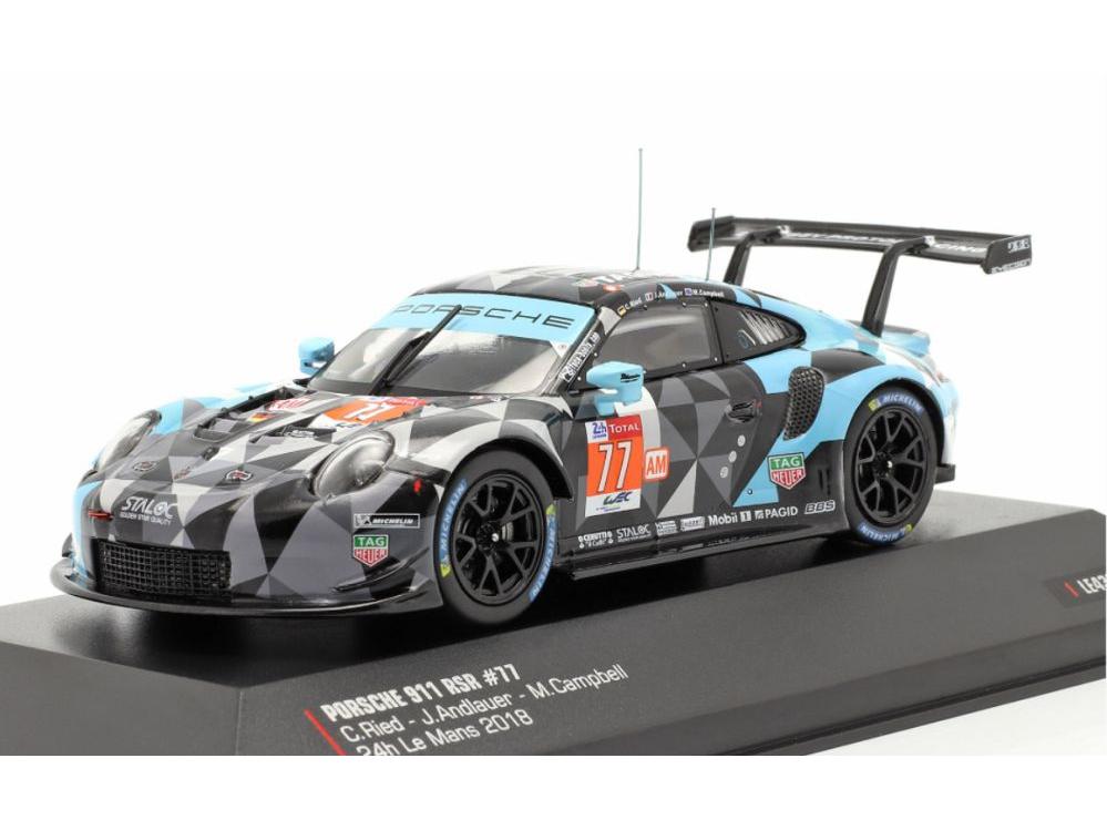 Porsche 911 RSR #77 Class Winner LMGTE AM 24h Le Mans 2018 1:43 Scale IXO Diecast Model Car-IXO-Diecast Model Centre