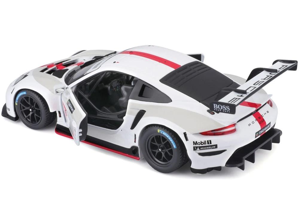 Porsche 911 RSR GT White/Grey/Red #911 1:24 Scale Diecast Model Car – Bburago-Bburago-Diecast Model Centre
