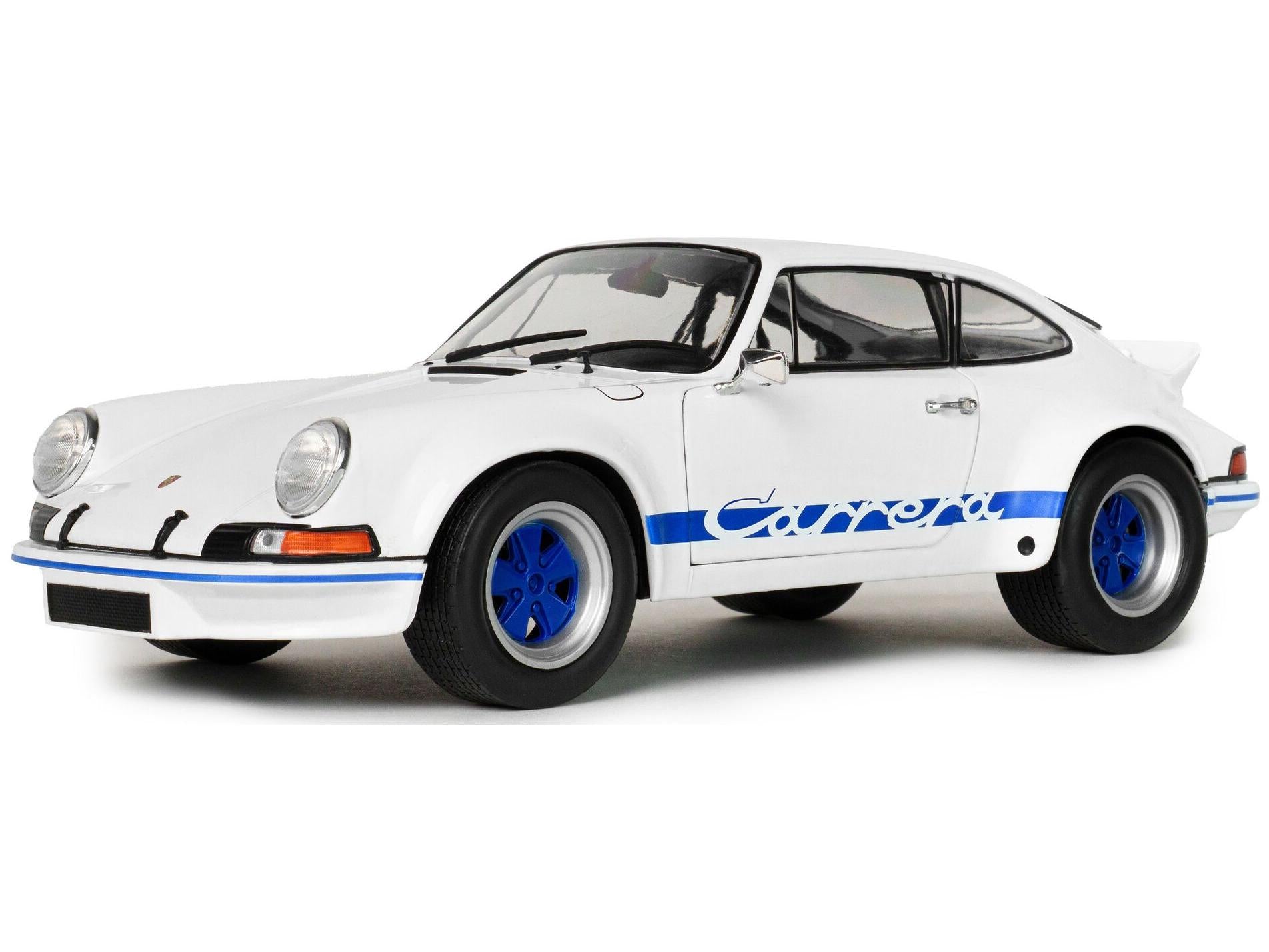 Porsche 911 RSR White/Blue Carrera Stripes 1973 1:18 Scale Solido Diecast Model Car-Solido-Diecast Model Centre
