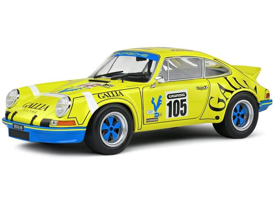 Porsche 911 RSR Yellow Lafosse Angoulet Tour De France Automobile 1973 1:18 Scale Solido Diecast Model-Solido-Diecast Model Centre