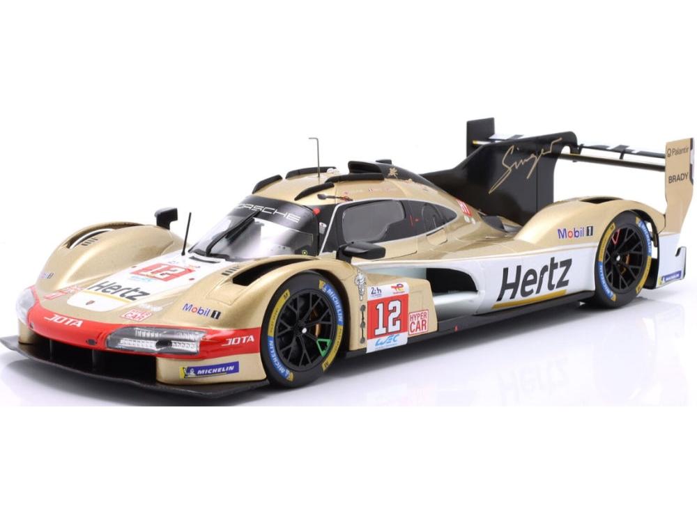 Porsche 963 #12 Hertz Team Jota 8th 24h Le Mans 2024 Stevens/Nato/Ilott 1:18 Scale Diecast Car – IXO-IXO-Diecast Model Centre