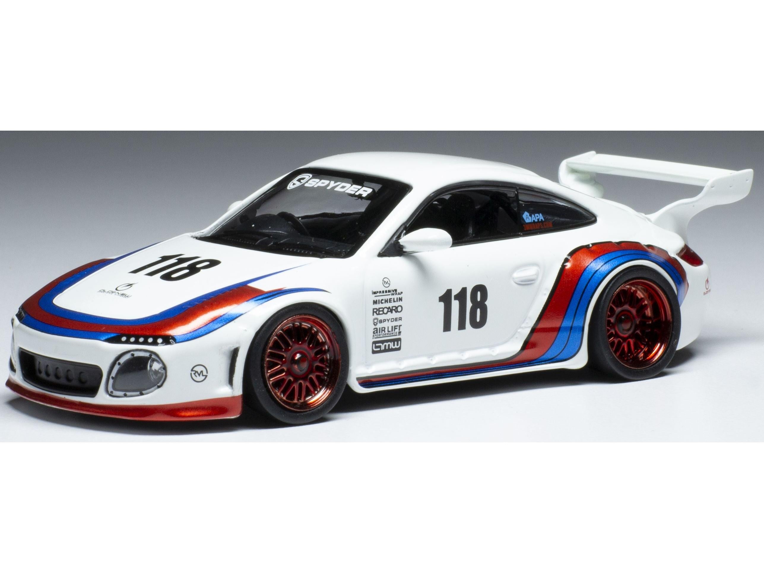 Porsche Old and New 997 White Basis 911 997 #118 1:43 Scale IXO Diecast Model Car-IXO-Diecast Model Centre