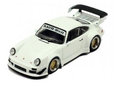 Porsche RWB 930 white + gold wheel rims 1:43 Scale IXO Diecast Model Car-IXO-Diecast Model Centre