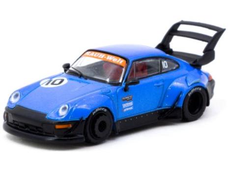 Porsche RWB 993 (Tarmac Works 10th Anniversary) Blue/Black 1:64 Scale Tarmac Works Diecast Model Car-Tarmac Works-Diecast Model Centre