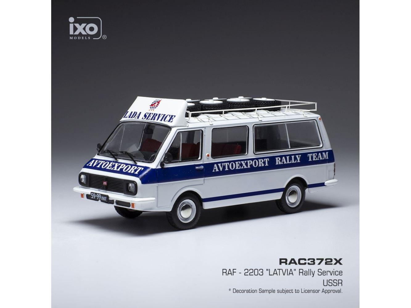 RAF 2203 Latvia Rally Service Assistance w/Roof Rack and Wheels 1:43 Scale IXO Diecast Model Van-IXO-Diecast Model Centre