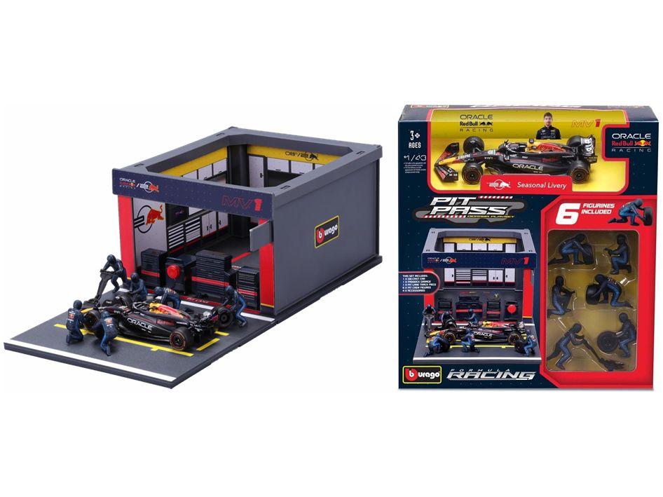 Red Bull Racing RB21 F1 2025 Max Verstappen Pit Pass 1:43 Scale Bburago Diorama-Bburago-Diecast Model Centre
