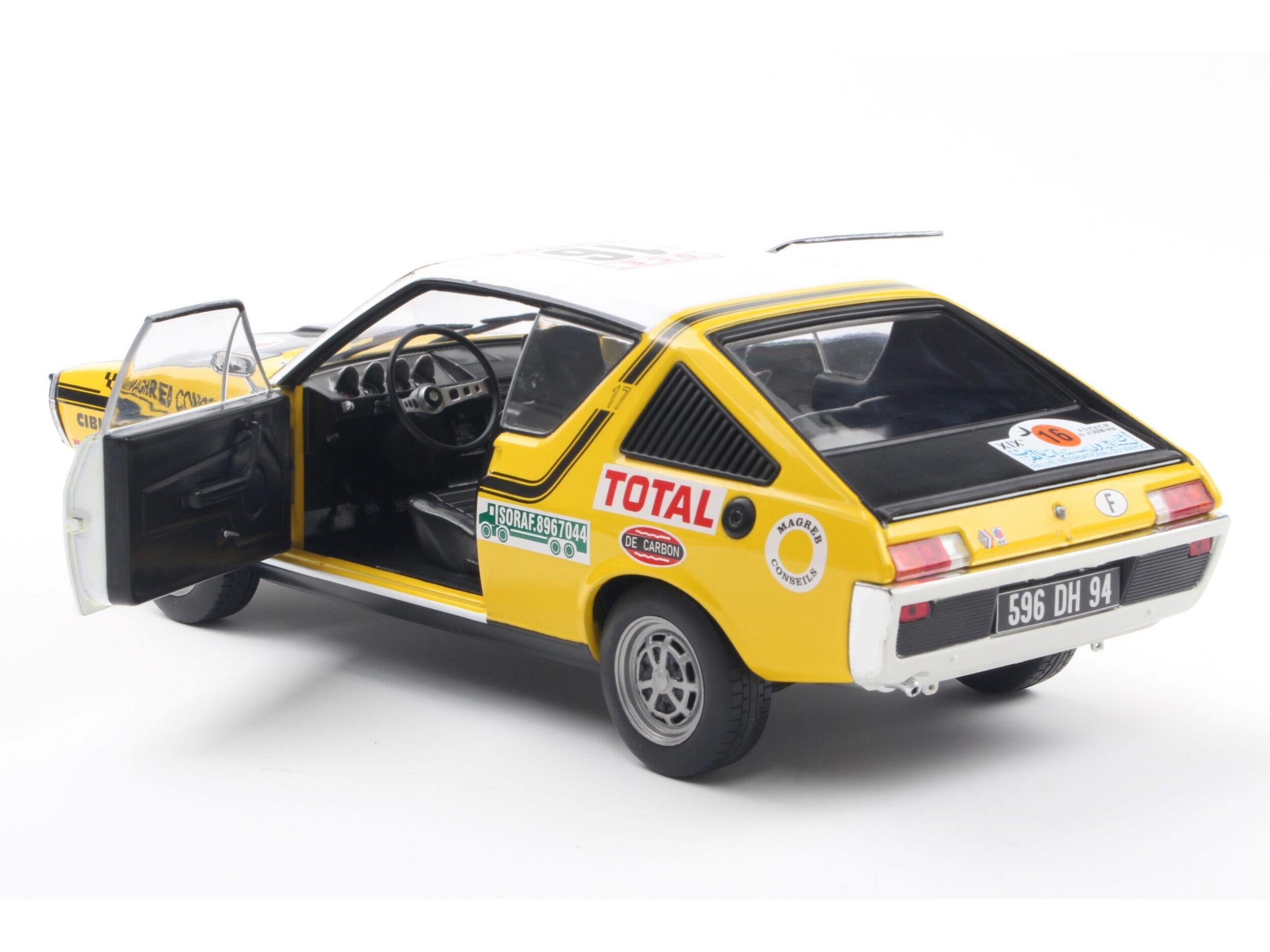 Renault 17 PH.1 Yellow #23 Prive/Tilbert Rallye Du Maroc 1976 1:18 Scale Solido Diecast Model Car-Solido-Diecast Model Centre