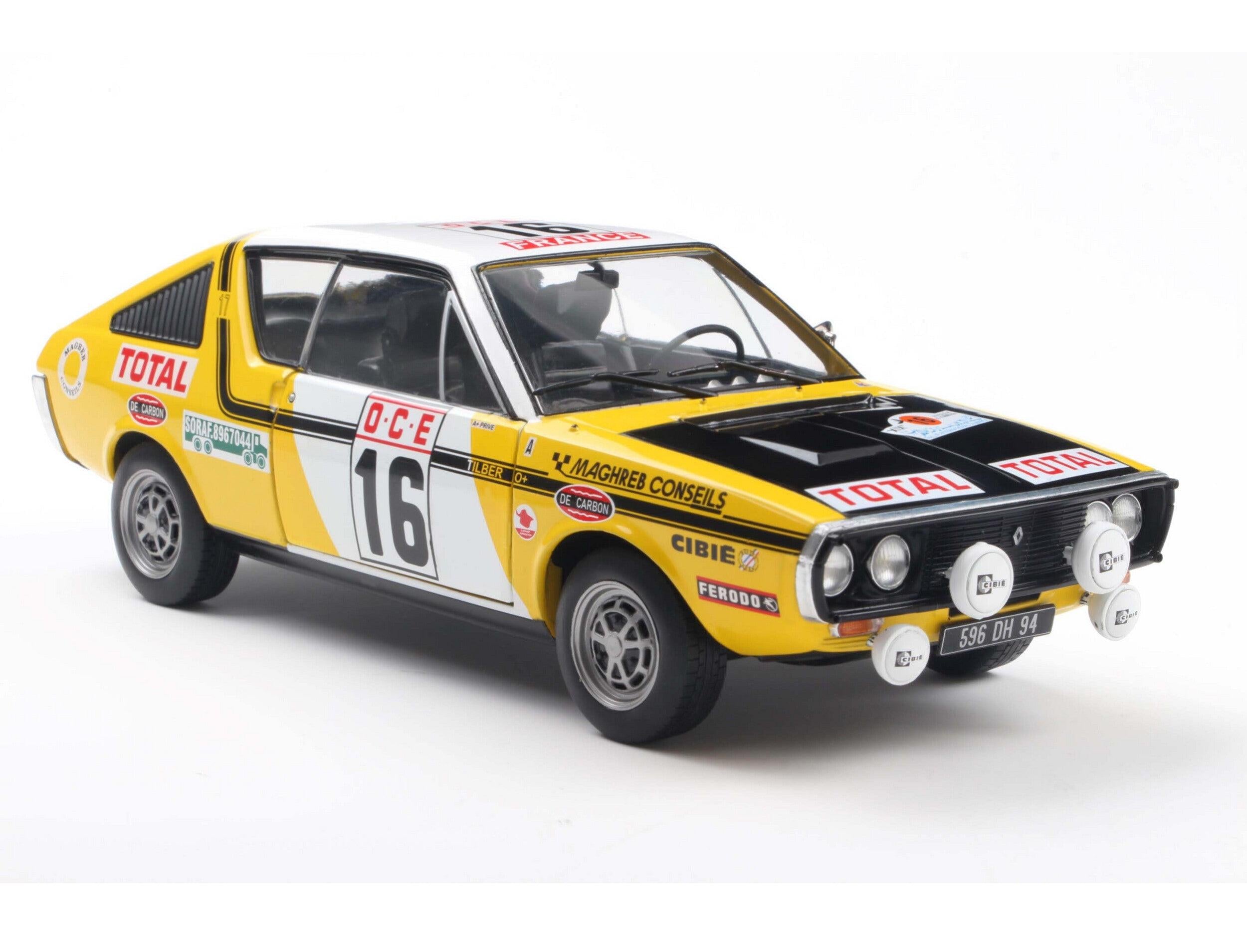 Renault 17 PH.1 Yellow #23 Prive/Tilbert Rallye Du Maroc 1976 1:18 Scale Solido Diecast Model Car-Solido-Diecast Model Centre