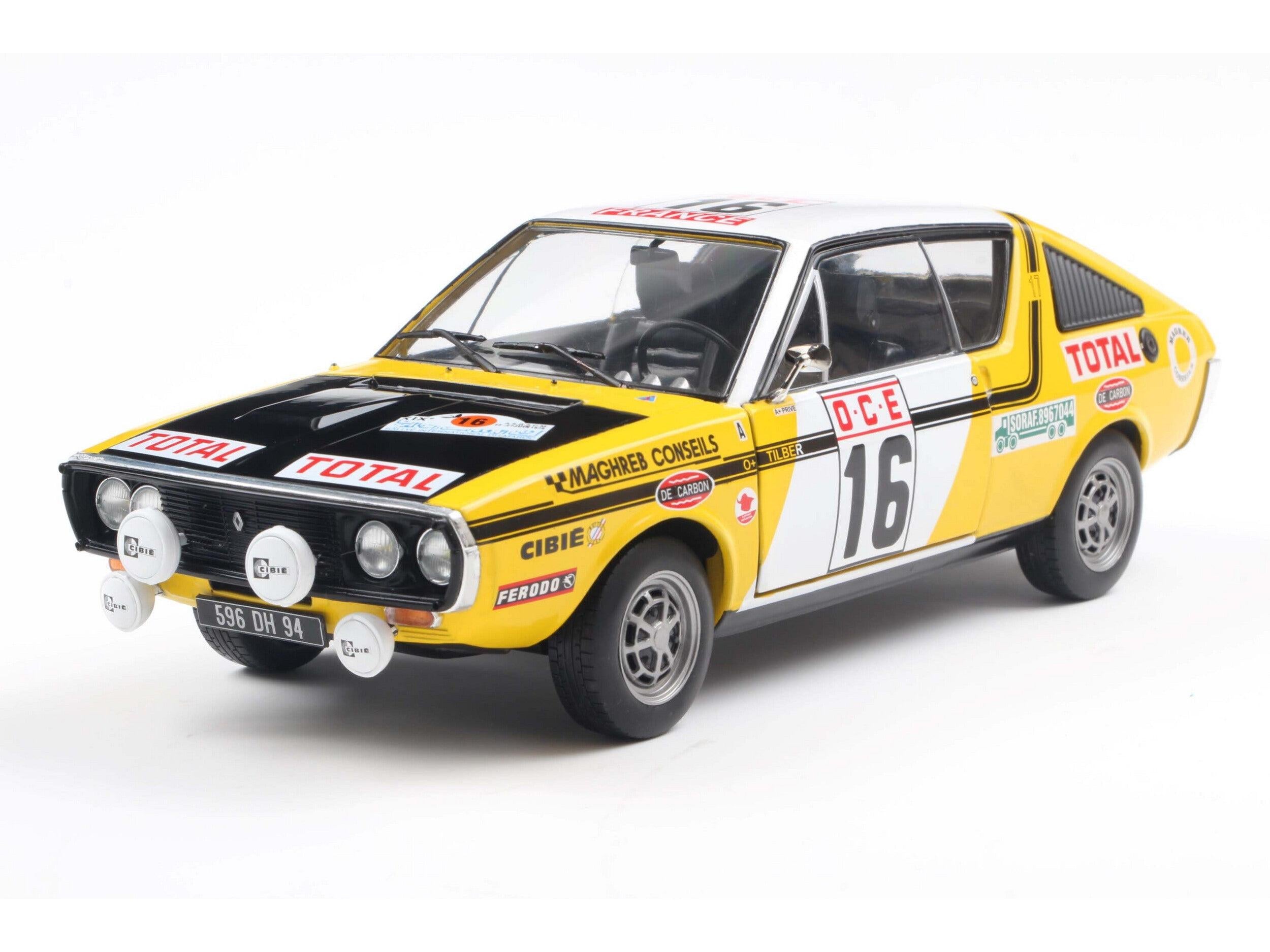 Renault 17 PH.1 Yellow #23 Prive/Tilbert Rallye Du Maroc 1976 1:18 Scale Solido Diecast Model Car-Solido-Diecast Model Centre