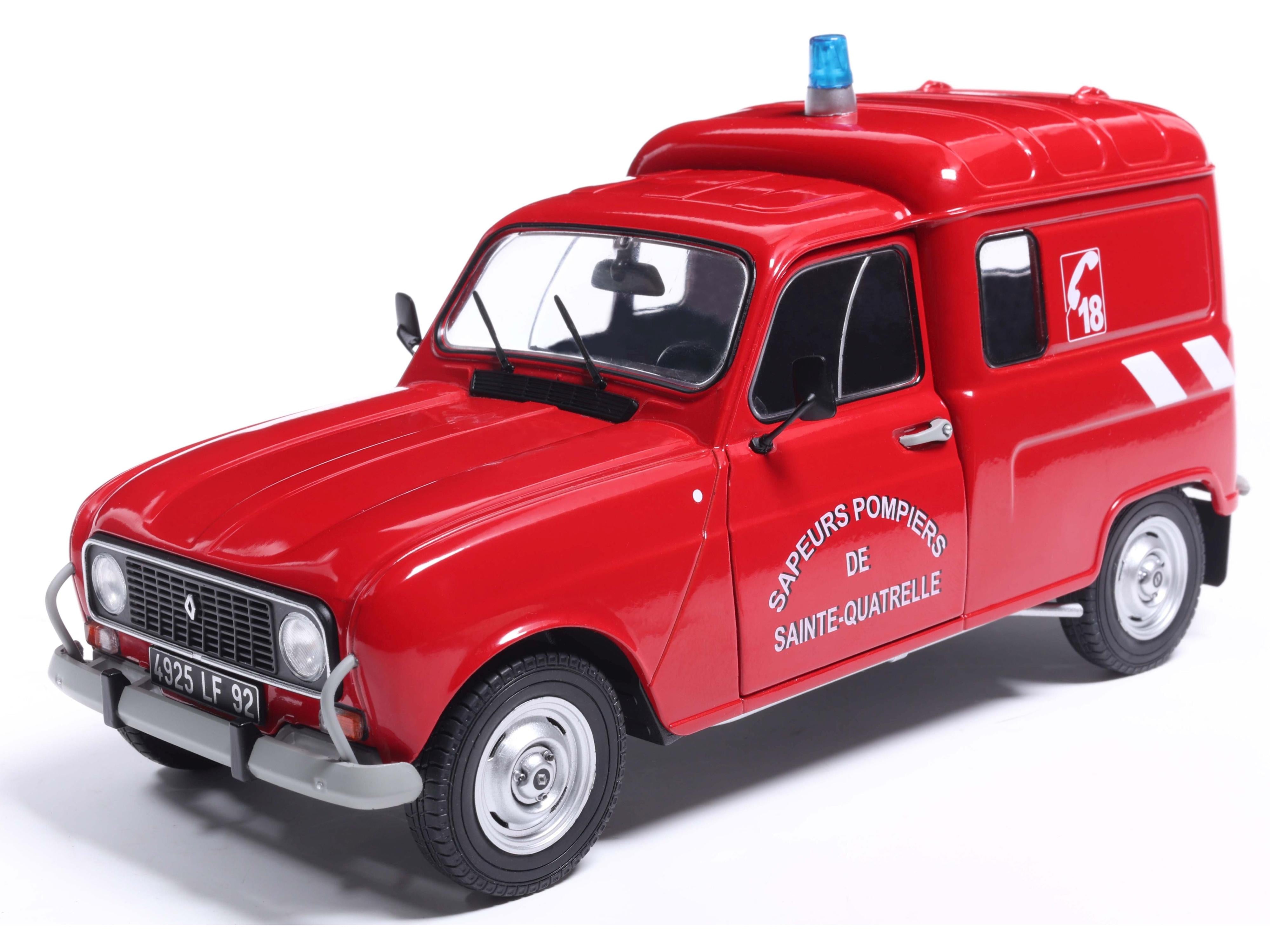 Renault 4LF4 Pompier Red 1976 1:18 Scale Solido Diecast Model Van-Solido-Diecast Model Centre