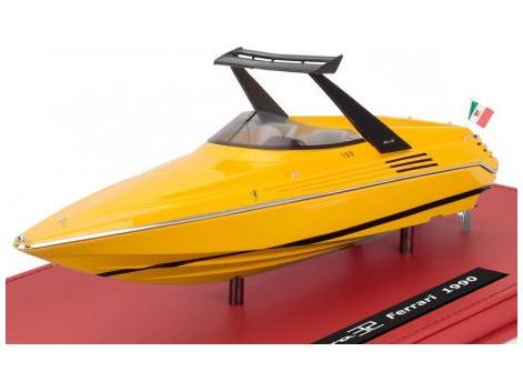 Riva Motoscafo 32 Ferrari 1990 2 x Engine V8 780CV (24cm) Yellow w/Showcase 1:43 Scale Kess Resin Model-Kess-Diecast Model Centre