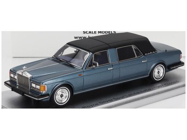 Rolls Royce Silver Spur Landaulette Blue Metallic Black Semi Convertible Closed 87 1:43 Scale Kess Resin Model-Kess-Diecast Model Centre