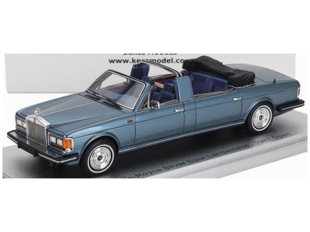 Rolls Royce Silver Spur Landaulette Blue Metallic Black Semi Convertible Open 1987 1:43 Scale Kess Resin Model-Kess-Diecast Model Centre