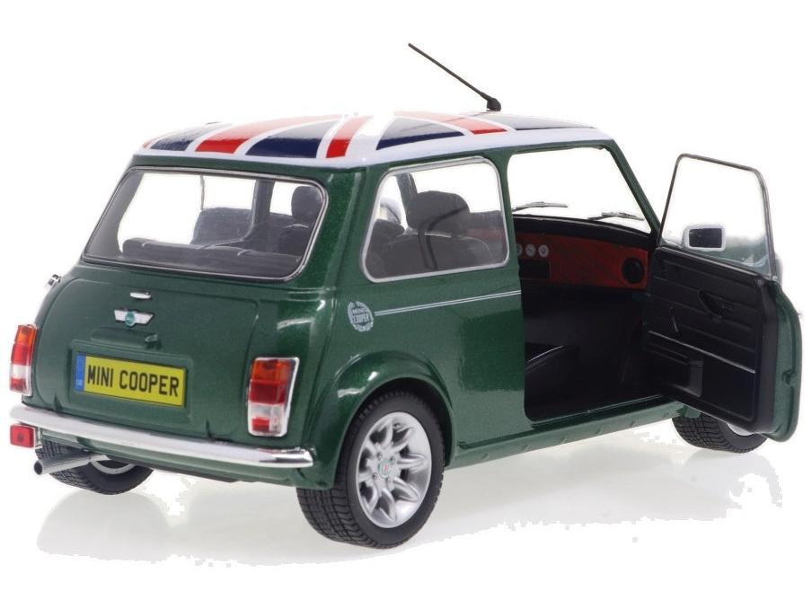 Rover Mini Cooper Sport British Racing Green and Flag Roof 1997 1:18 Scale Diecast Model Car – Solido-Solido-Diecast Model Centre
