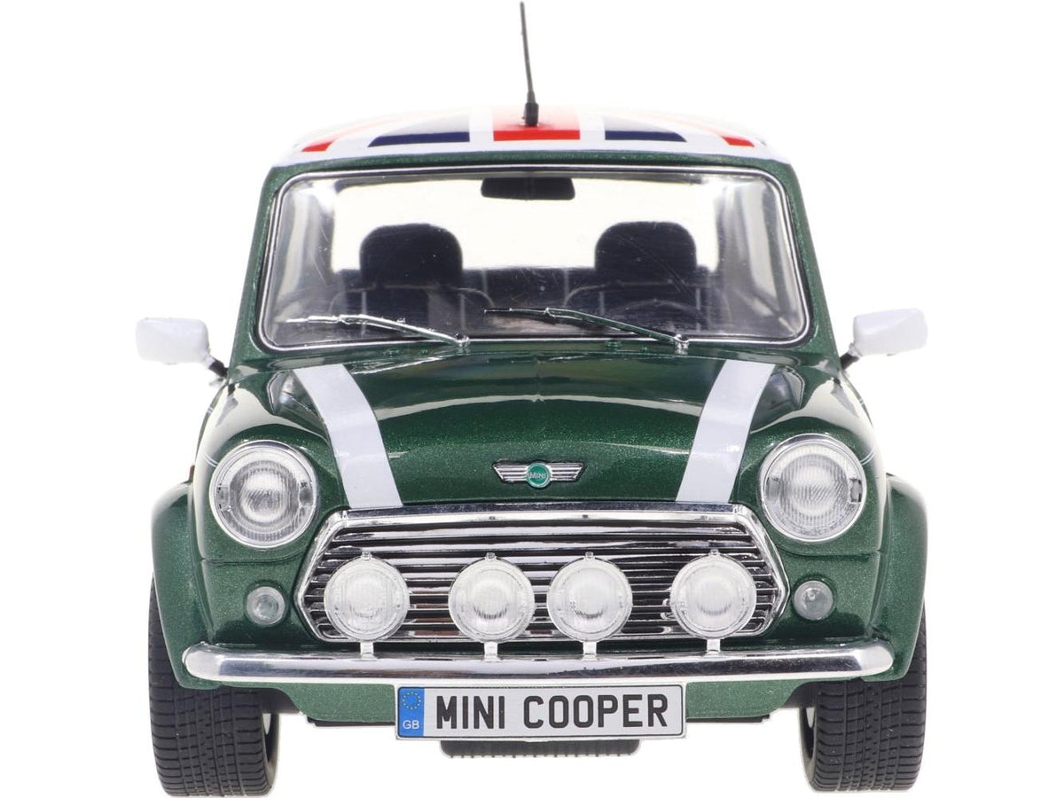 Rover Mini Cooper Sport British Racing Green and Union Jack Roof 1997 1:18 Scale Diecast Car – Solido-Solido-Diecast Model Centre