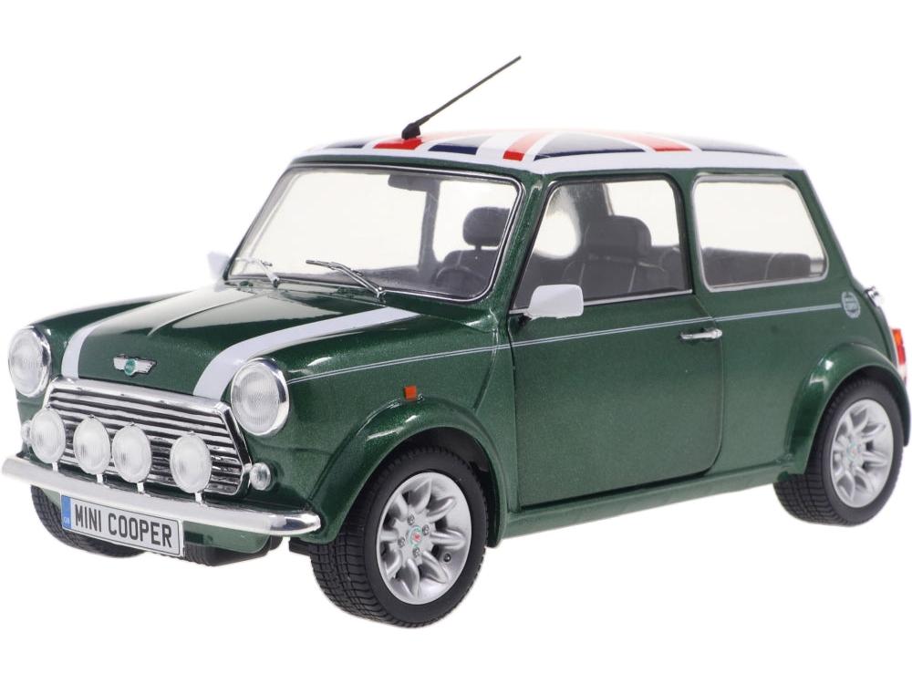 Rover Mini Cooper Sport British Racing Green and Union Jack Roof 1997 1:18 Scale Diecast Car – Solido-Solido-Diecast Model Centre