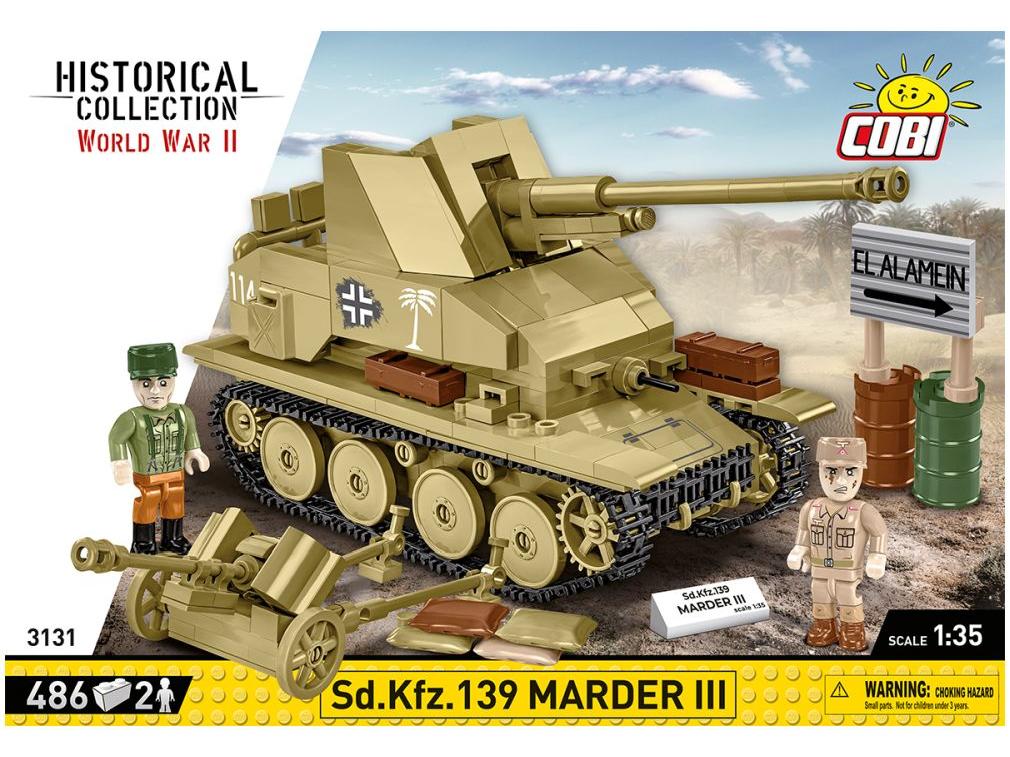 SD.KFZ.139 Marder III 486 KL. HC WWII Cobi Brick Build Kit-Cobi-Diecast Model Centre