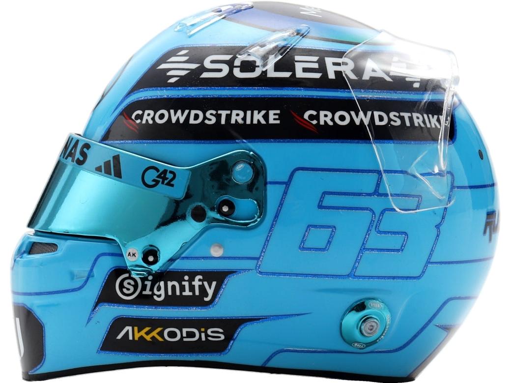 Casco de resina Spark réplica del casco de George Russell de F1 2026 a escala 1:5