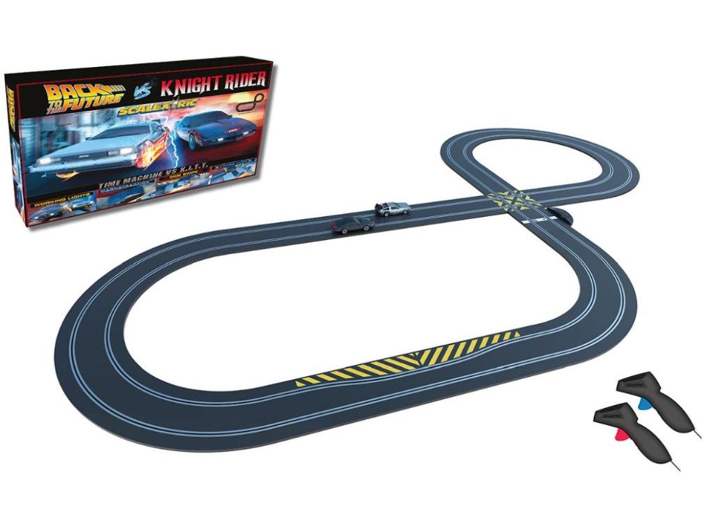 Scalextric 1980s TV - Back to the Future vs Knight Rider Race Standard Analogue Set 1:32 Scale-Scalextric-Diecast Model Centre