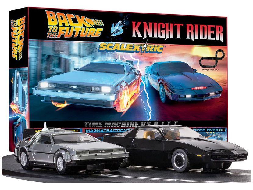 Scalextric 1980s TV - Back to the Future vs Knight Rider Race Standard Analogue Set 1:32 Scale-Scalextric-Diecast Model Centre