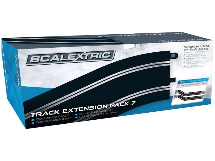 Scalextric Track Extension Pack 7 4 x 350mm Straights 4 x Radius 3 Curve 22.5-Scalextric-Diecast Model Centre