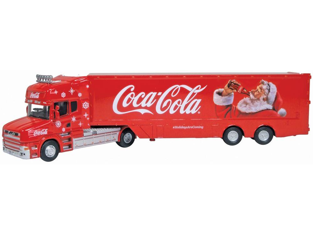 Scania T Cab Box Trailer Coca Cola Xmas Livery 1:76 Scale Diecast Model Truck – Oxford Diecast-Oxford Diecast-Diecast Model Centre