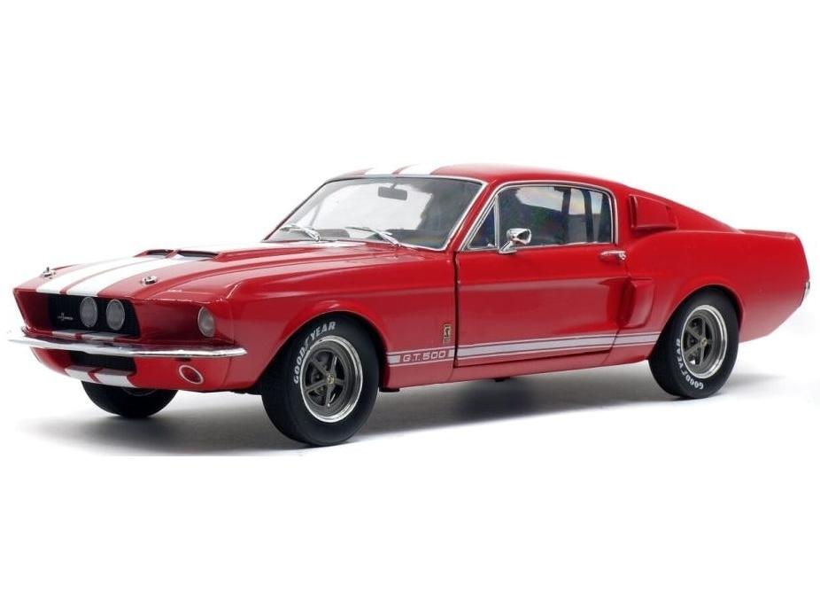 Shelby GT500 Candy Apple Red/White Stripes 1967 1:18 Scale Diecast Car – Solido-Solido-Diecast Model Centre