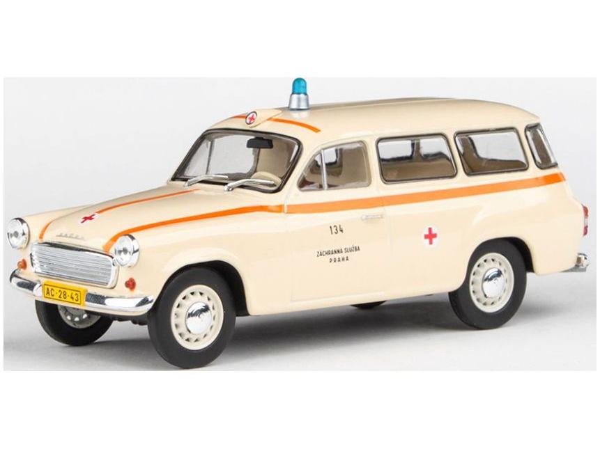 Skoda 1202 1964 ZS Prague 134 Ambulance 1:43 Scale Abrex Diecast Model-Abrex-Diecast Model Centre
