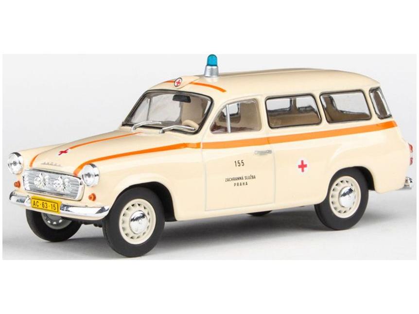 Skoda 1202 1964 ZS Prague 155 Ambulance 1:43 Scale Abrex Diecast Model-Abrex-Diecast Model Centre