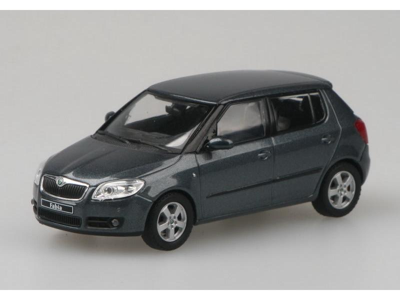 Skoda Fabia II 2006 Anthracite Grey Metallic 1:43 Scale Abrex Diecast Model Car-Abrex-Diecast Model Centre